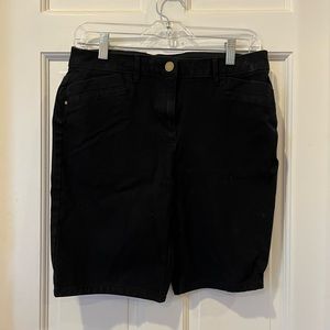 Chicos black shorts with 10” inseam